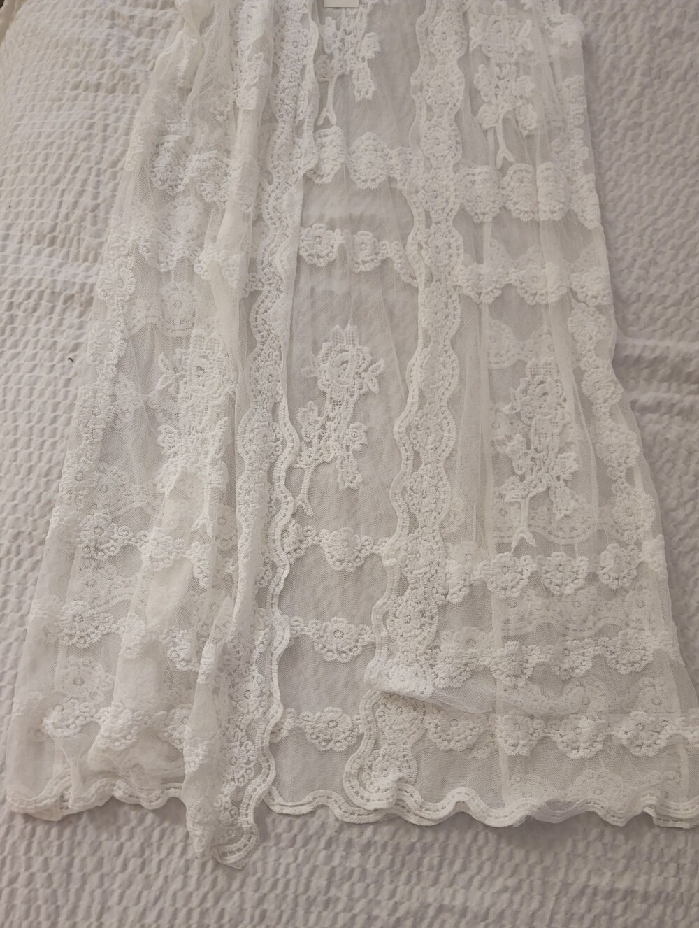 NWT Rachel Zoe Boho White Lace Crochet Duster Vest - Women's One Size - Picture 8 of 10